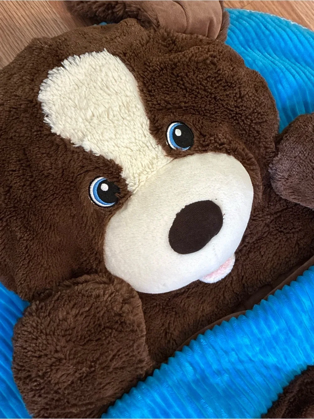 Hug Fun Kids Sleeping Slumber Bag Brown Plush Dog Pillow Head